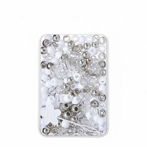 White and Silver Large Hair Beads (240pcs)